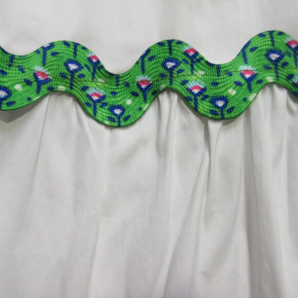 NWT CeliaB Victoria Midi in White Ric Rac Stretch Cotton Tiered Shirt Dress XL - Picture 5 of 8